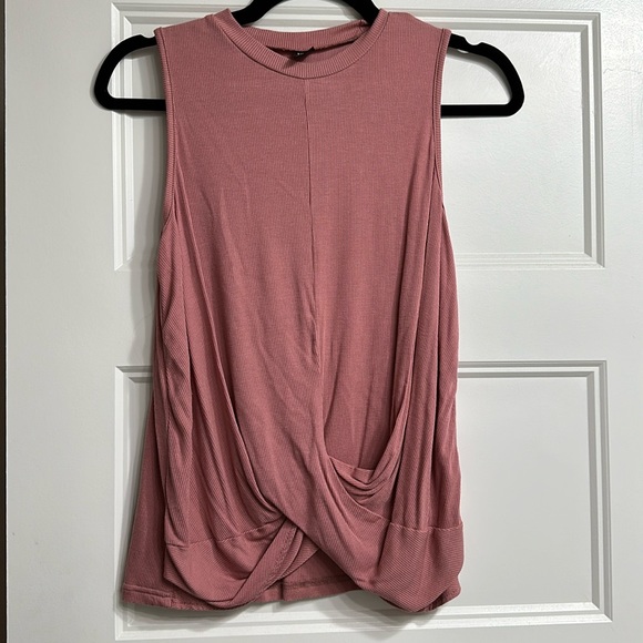 Rose Pink Ribbed High Neck Top - Picture 3 of 5